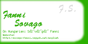 fanni sovago business card